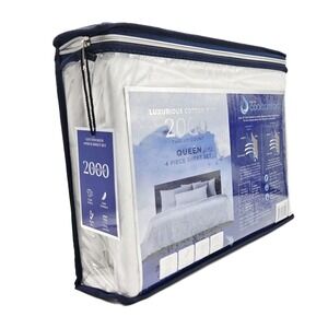 Luxurious Cotton Rich White Queen Sheet Set 4pc 2000 Thread Count